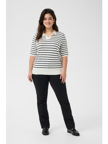KAFFE curve Strickpullover KClizzy Regular fit in Chalk/Midnight Marine Stripe
