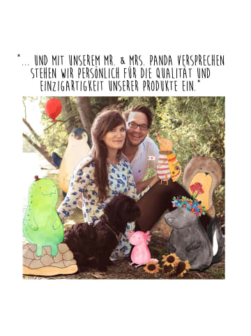 Mr. & Mrs. Panda Holzkiste Pinguin Blumen mit Spruch in Eisblau