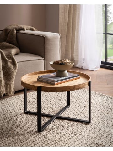 FineBuy Couchtisch in Braun / Akazie / 60x60x35