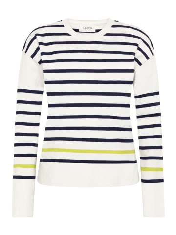 CARTOON Strickpullover mit Rundhalsausschnitt in Weiß/Blau