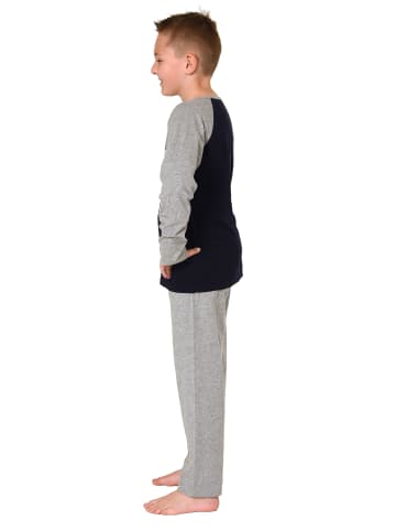 NORMANN Pyjama langarm Schlafanzug CollegeLook in marine