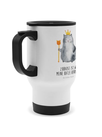 Mr. & Mrs. Panda thermosbecher Katze König mit Spruch in Weiß