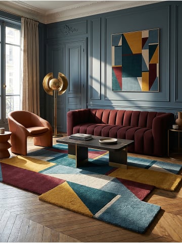 KADIMA DESIGN Teppich Wolle Handgetuftet HALLEIN Geometrisch Wohnzimmer Modern in Multicolor
