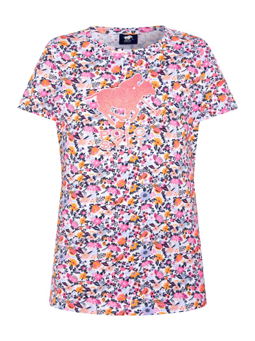 Polo Sylt T-Shirt mit geblümten Logo-Motiv in Weiß