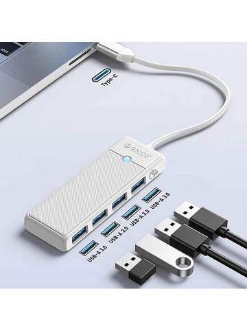 Orico Orico PAPW4A-C3 USB-Hub mit 4 Anschlüssen (4x USB-A 3.0, 1,8 m Kabel) – Weiß