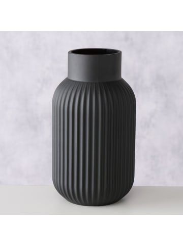 Boltze Vase NORDIKA, aus Glas in Schwarz, Ø 13 x (H) 22 cm