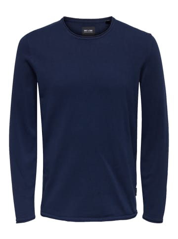 Only&Sons Pullover 'ONSJIM Reg 12 Crew Knit CS' in blau