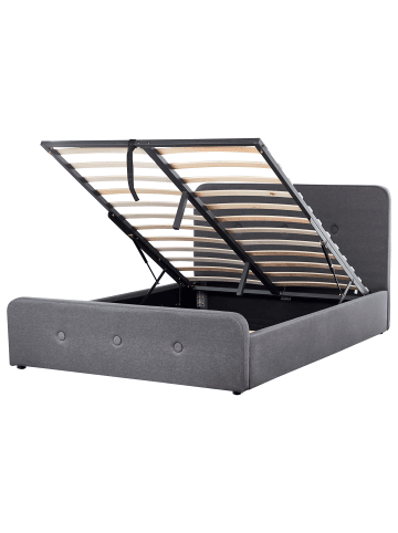 Beliani Doppelbett RENNES in Grau/Schwarz - (W) 150 x (H) 98 x (L) 217 cm