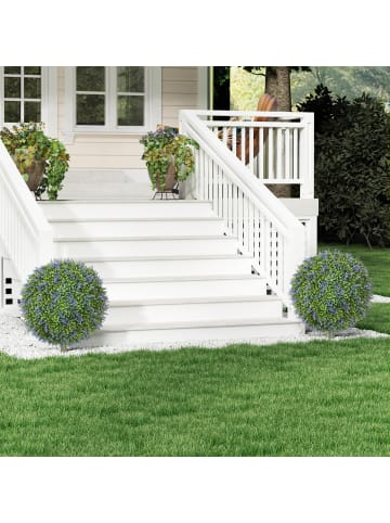 HOMCOM Künstliche Pflanze-40L x 40B x 60H cm-Lila+Grün