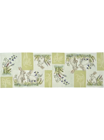 Sander Baumwollmischung, Gewebt, Gobelin Tischläufer Bunnies Patch in hellgrün