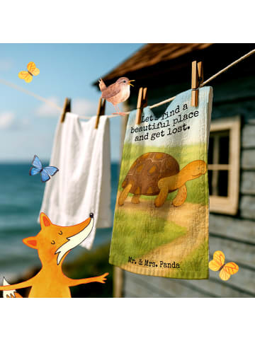 Mr. & Mrs. Panda Handtuch Schildkröte MHerzieren Design mit Spruch in Weiß