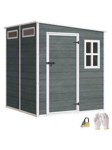 Outsunny Geräteschuppen in Grau 182L x 182B x 196H cm