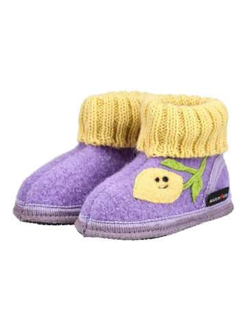 HAFLINGER Hausschuhe HÜTTENSCHUH ZITRONE Violett