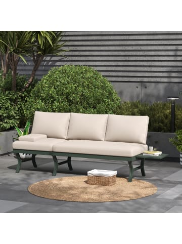 ABRIHOME Outdoor Sofa in Grün 3-Sitzer mit Kopfstütze und Beistelltisch