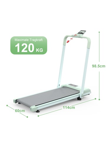 ABRIHOME Laufband in Grün 2-in-1 klappbar 120 kg mit APP für Heimbüro