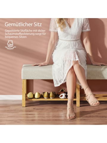 HOMCOM Schuhbank-140L x 44B x 48H cm-Cremeweiß