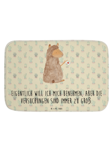 Mr. & Mrs. Panda Badematte Alpaka Fahne mit Spruch in Kaktus Grün