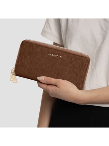 Lazarotti Bologna Leather Geldbörse RFID Schutz Leder 20 cm in brown