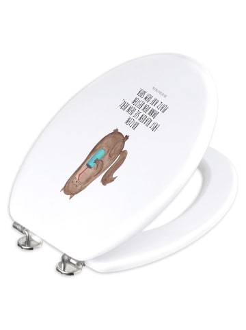 Mr. & Mrs. Panda WC Brille Katze Dose mit Spruch in Weiß