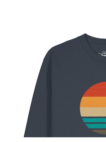 wat? Apparel Sweatshirt Retro Sunset Ocean in India Ink Grey