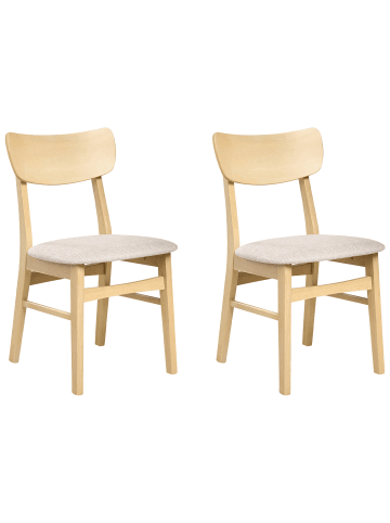 Beliani 2er-Set Esszimmerstuhl ANOKA in Braun/Beige