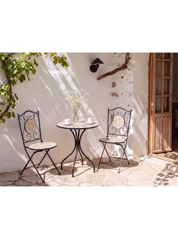 Beliani Outdoor Bistrotisch SETTALA in Bunt/Schwarz/Weiß - (W) 60 x (H) 71 x (L) 60 cm