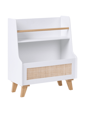 Beliani Bücherregal JACKIT in Weiß/Braun - (W) 60 x (H) 72 x (L) 30 cm