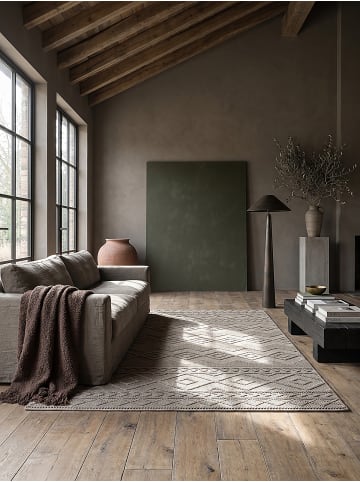 KADIMA DESIGN Kurzflorteppich Geometrisch pflegeleicht Wohnzimmer Schlafzimmer Flur in Beige