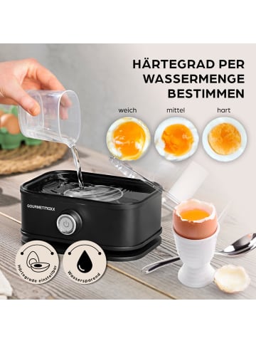 Gourmetmaxx GOURMETmaxx Design-Eierkocher für 6 Eier mit Messbecher & Eierstecher - kompakt