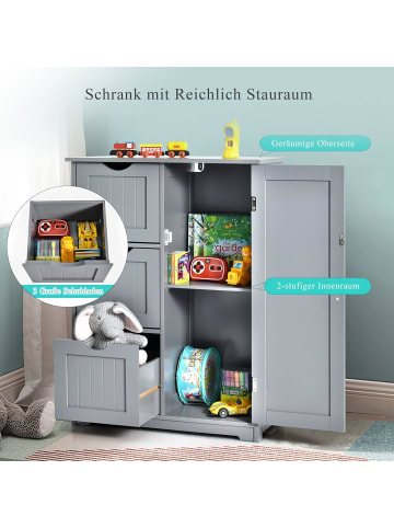 COSTWAY Badezimmerschrank in Grau