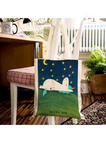 Mr. & Mrs. Panda Jutebeutel Einhorn Sternenhimmel Design ohne Sp... in Weiß