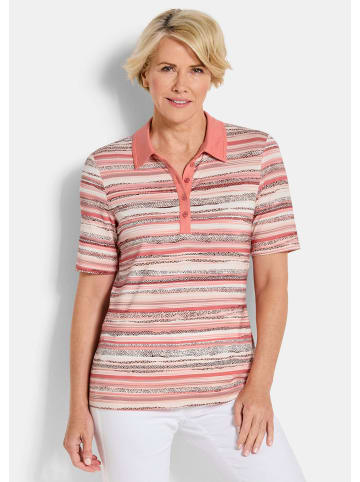 GOLDNER Kurzgröße:  Jerseyshirt mit Ethno-Design in altrosé / gemustert