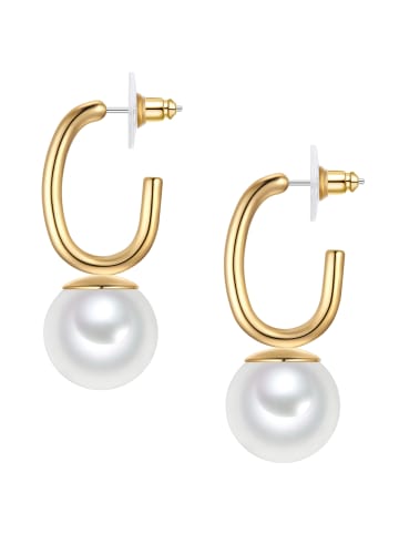 Yokoamii Ohrringe aus Metall-Legierung mit Perle (synth.) in gelbgold