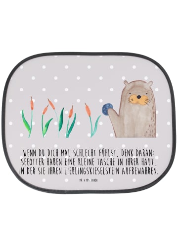 Mr. & Mrs. Panda Auto Sonnenblende Otter Stein mit Spruch in Grau Pastell