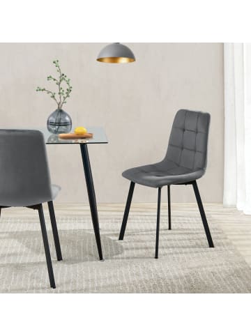en.casa Esszimmerstuhl Lexnitz 2er Set in Anthrazit (H)89cm (B)44cm (T)52cm