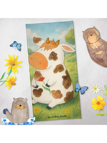 Mr. & Mrs. Panda sporthandtuch Kuh Design ohne Spruch in Weiß