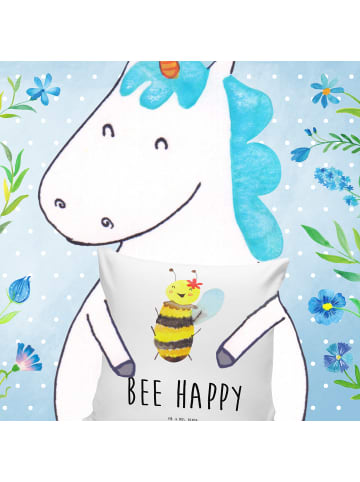 Mr. & Mrs. Panda Kuschelkissen Biene Happy mit Spruch in Weiß