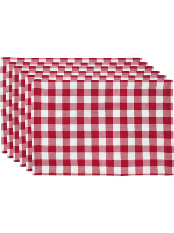 REDBEST Baumwolle Tischset 6er-Pack Nashville in rot