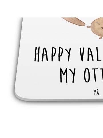 Mr. & Mrs. Panda Untersetzer für Gläser Otter Valentine mit Spruch in Weiß