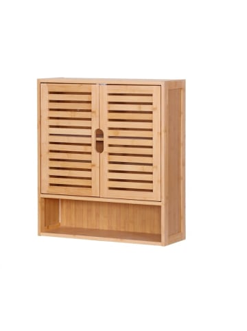relaxdays Hängeschrank in Natur - (B)59 x (H)66 x (T)21 cm