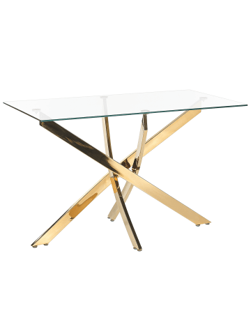 Beliani Esszimmertisch MARAMO in Gold/Transparent - (W) 70 x (H) 76 x (L) 120 cm