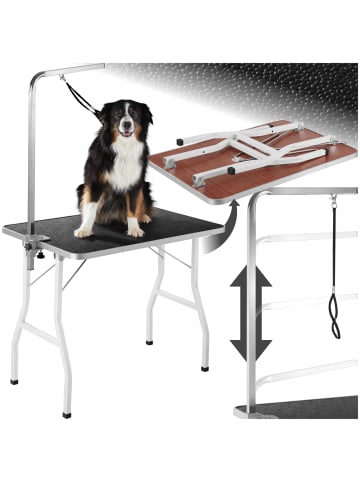 tectake Trimmtisch  Belastbarkeit 60 kg, schwarz/weiß
