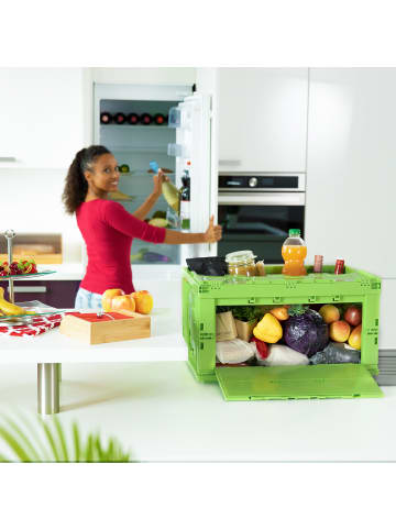 relaxdays 4x Klappbox in Grün - (B)58,5 x (H)32,5 x (T)39,5 cm