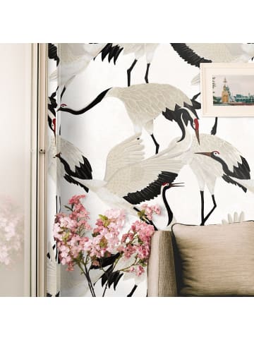 WALLPAPERS4BEGINNERS Tapete Reiher in Weiß - (W) 200 × (L) 280 cm