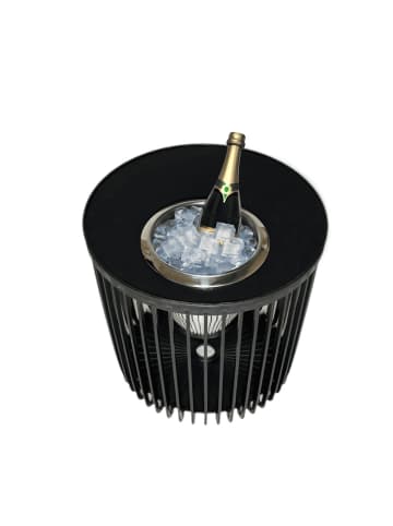 COOTAB Cooler Table 4-in-1 Loungetisch mit Edelstahl-Kühler Copenhagen 45 cm schwarz in schwarz