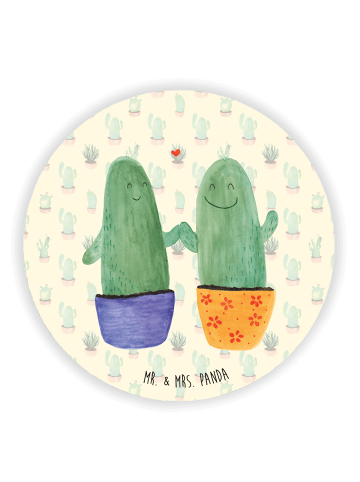 Mr. & Mrs. Panda Rund Magnet Kaktus Liebe ohne Spruch in Kaktus Grün