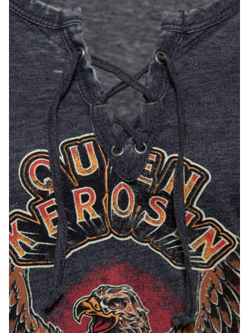Queen Kerosin Queen Kerosin Langarmshirt Wild & Free in anthrazit