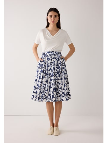 More & More feminines Shirt mit Wasserfall-Ausschnitt in offwhite