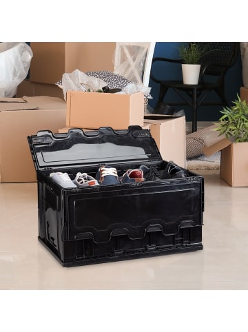 relaxdays Transportbox in Grau - (B)58,5 x (H)32,5 x (T)39,5 cm