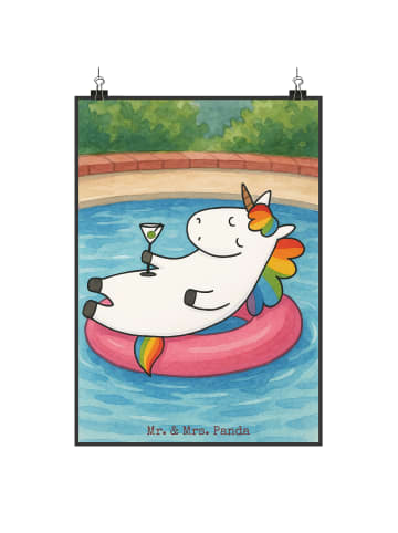 Mr. & Mrs. Panda Bild Einhorn Blümchentail Design ohne Spruch in Weiß